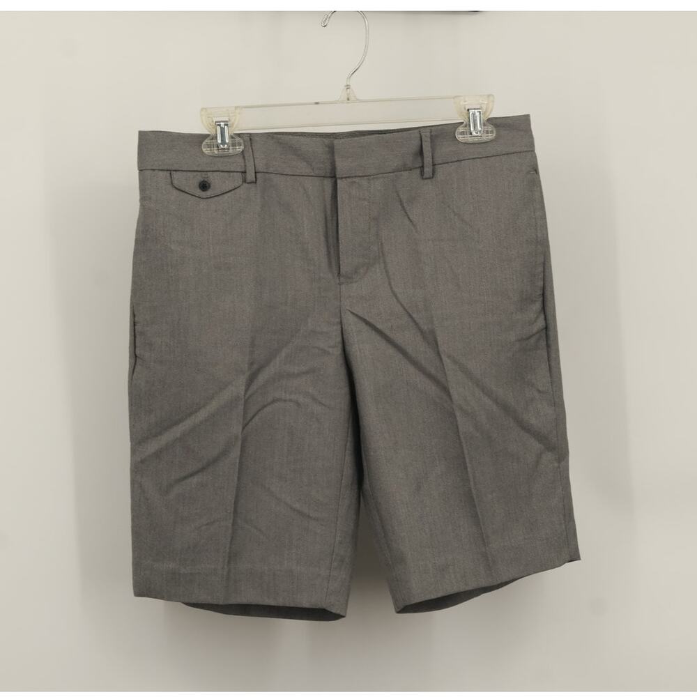 Gap Women's High Waist‎ Stretch Bermuda Shorts Flat Front Pockets Size 4 Gray